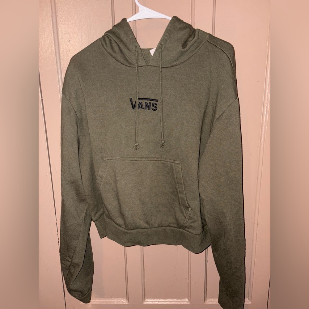 Vans Green Cropped Sweatshirt Large
